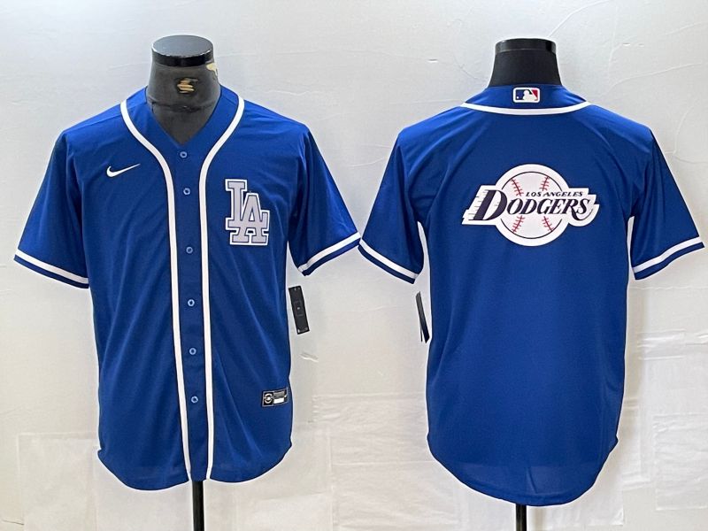 Men Los Angeles Dodgers Blank Blue Second generation joint name Nike 2024 MLB Jersey style 7